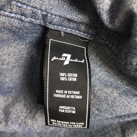7 For All Mankind Distressed chambray shirt size S - Picture 7 of 12